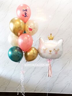 ลูกโป่ง วันเกิดเด็กหญิง Theme Unicorn สีขาว พร้อมตกแต่ง ช่อลูกโป่ง 1 ช่อ สามารถเปลี่ยนสีลูกโป่ง/เปลี่ยนฟอยล์การ์ตูนได้