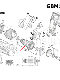 ทุ่น สว่านไฟฟ้า Bosch บอช GBM 13 RE [#803] Pn.2609120339 (แท้)##