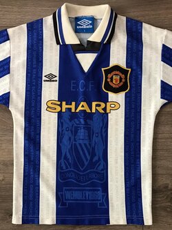 เสื้อฟุตบอล ทีมสโมสรแมนเชสเตอร์ ยูไนเต็ด ชุดเยือน 1994/96 B-Size / MANCHESTER UNITED Football Shirt Away Kit 1994/96 Jersey B-Size