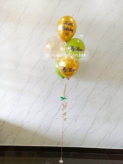 ลูกโป่งวันเกิด ลูกโป่งช่อ 5 ลูก 1 ช่อ พร้อมตกแต่ง สามารถเปลี่ยนสีลูกโป่ง/เปลี่ยนข้อความได้