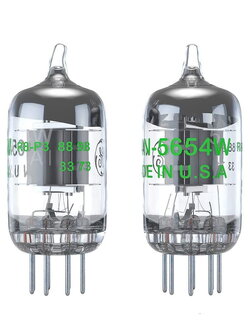 Fosi 5654W Tubes หลอดแก้วสูญญากาศสำหรับเครื่องเสียง T20, P1, P2, Box X2, Box X4 หนึ่งคู่สองชิ้น