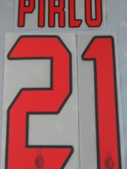 ชุดชื่อและเบอร์ติดเสื้อฟุตบอล #21 ปีร์โล่ สโมสรเอซี มิลาน (ชุดเยือน 2003/07) PLAYER SIZE ใหม่ / #21 PIRLO AC MILAN Football Club (Away 2003/07) PLAYER SIZE Name and Number Set NEW