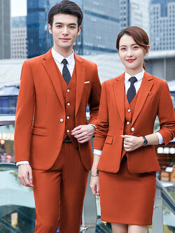 พร้อมเช่า ชุดสูทชาย สีส้มอิฐ Thai Tea (ไม่มีเสื้อกั๊ก)