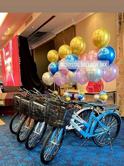 ลูกโป่ง เปิดงาน ช่อลูกโป่งสีโครเมี่ยม ช่อ 5 ลูก 4 ช่อ Theme Colorful พร้อมตกแต่ง สามารถเปลี่ยนสีลูกโป่งได้