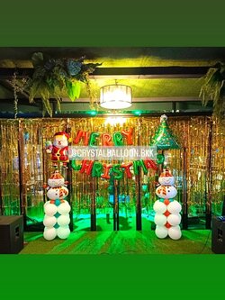 ลูกโป่ง Christmas ฟอยล์ตุ๊กตาหิมะ ตั้งฐาน 2 ชิ้น พร้อม ฟอยล์ตัวอักษร Merry Christmas ขนาด 16" 1 ชิ้น,ฟอยล์แซนต้าใหญ่ 1 ชิ้น,ฟอยล์ต้น Christmas 1 ชิ้น,ม่านฟอยล์ 5 ชิ้น พร้อมตกแต่ง สามารถเปลี่ยนสีลูกโป่ง/เปลี่ยนสี-ฟอยล์ตัวอักษร/เปลี่ยนสี-ฟอยล์ตกแต่งได้