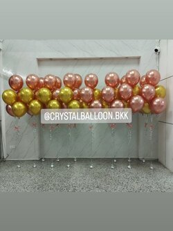 ลูกโป่ง วันเกิดเด็ก ช่อโครเมี่ยม ช่อ 5 ลูก 14 ช่อ พร้อมตกแต่ง สามารถเปลี่ยนสีลูกโป่งได้