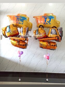 ลูกโป่งฟอยล์ตกแต่ง วันเกิดเด็ก ช่อฟอยล์รถ 4 ชิ้น 2 ช่อ พร้อมตกแต่ง เปลี่ยนข้อความ / สามารถเปลี่ยนฟอยล์ตกแต่งได้