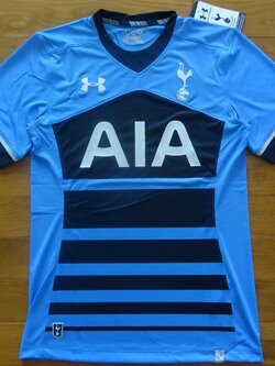 เสื้อฟุตบอล ทีมสโมสรท็อตแน่ม ฮ็อทสเปอร์ ชุดเยือน 2015/16 ใหม่ M-Size / TOTTENHAM HOTSPUR Football Shirt Away Kit 2015/16 Jersey NEW M-Size