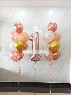 ลูกโป่ง วันเกิดเด็ก ช่อลูกโป่ง 9 ลูก 2 ช่อ พร้อม ฟอยล์ตัวเลข ขนาด 40" 1 ชิ้น พร้อมตกแต่ง สามารถเปลี่ยนสีลูกโป่ง/เปลี่ยนสี-ฟอยล์ตัวเลขได้