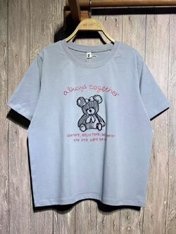 เสื้อยืดปักลายหมี 9am