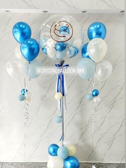 เสาลูกโป่ง Grand Opening Bubble ขนาด 36" พร้อม ลูกโป่ง 6" ด้านใน พร้อม ช่อลูกโป่ง ช่อ 5 ลูก 2 ช่อ พร้อมตกเเต่ง สามารถเปลี่ยนสีลูกโป่ง/เปลี่ยนข้อความได้