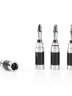 Fosi Audio DIY Banana (เงิน) ปลั๊กกล้วย คาร์บอนไฟเบอร์ ป้องกันการกัดกร่อน 2 คู่ 4 ชิ้น ประกันศูนย์ไทย