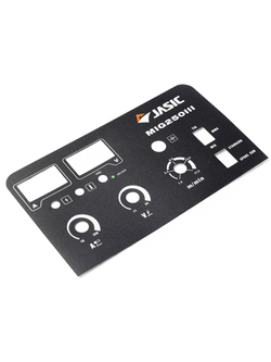 สติ๊กเกอร์แป้นหน้า เครื่องเชื่อม JASIC รุ่น MIG250III Pn.10036452 (แท้) ##