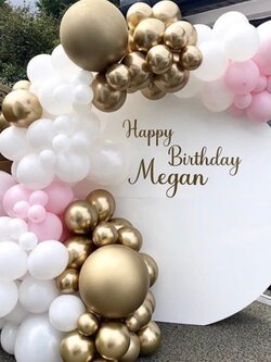 Organic Backdrop ฉากกลม ขนาด 2x2 เมตร พร้อมตกแต่ง ราคาโทรสอบถาม สามารถเปลี่ยนสีลูกโป่ง/เปลี่ยนข้อความได้