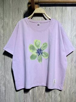 เสื้อยืดสกรีนลายดอกไม้ทรงโอเวอร์ไซส์ 9am