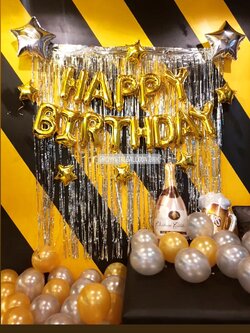 ลูกโป่ง วันเกิด ฟอยล์ตัวอักษร Happy Birthday 16" 1 ชิ้น พร้อม ม่านฟอยล์ 2 ชิ้น,ฟอยล์ตกแต่ง 4 ชิ้น,ลูกโป่งโปรยพื้น 30 ลูก พร้อมตกแต่ง สามารถเปลี่ยนสีลูกโป่ง/เปลี่ยนสี-ฟอยล์ตกแต่งได้