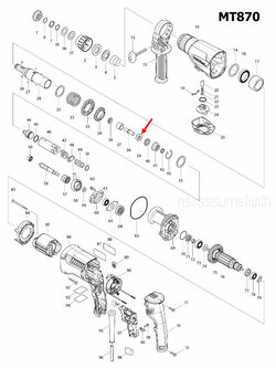 RING 10A สว่านโรตารี่ Maktec มาคเทค, Makita มากีต้า MT870, MT871, M8701, M8701B [#39] Pn.325794-9 (แท้) ##(**)