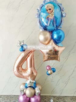 ลูกโป่ง วันเกิดเด็ก ช่อลูกโป่งฟอยล์กระจก Frozen Anagram พิมพ์ 2 ด้าน ช่อ 7 ลูก 1 ช่อ พร้อมตกแต่ง ฟอยล์ตัวเลข ขนาด 40" ตั้งฐาน 1 ชิ้น,ฟอยล์ดาว ขนาด 24" 1 ชิ้น สามารถเปลี่ยนสีลูกโป่ง/เปลี่ยนข้อความ/เปลี่ยนสี-ฟอยล์ตัวเลข/เปลี่ยนฟอยล์ตกแต่งได้