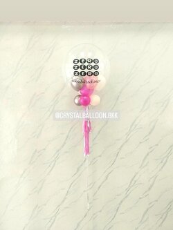 ลูกโป่ง เปิดงาน Bubble USA 24" 1 ลูก Theme สีชมพู พร้อมตกแต่ง สามาารถเปลี่ยนสีลูกโป่ง/เปลี่ยนข้อความได้