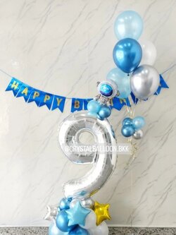 ลูกโป่ง วันเกิดเด็ก ฟอยล์ตัวเลข ขนาด 40" ตั้งฐาน 1 ชิ้น พร้อม ป้ายธง Happy Birthday 1 ชิ้น,ช่อลูกโป่ง ช่อ 5 ลูก 1 ช่อ พร้อมตกแต่ง สามารถเปลี่ยนสีลูกโป่ง/เปลี่ยนสี-ป้ายธง/เปลี่ยนสี-ฟอยล์ตัวเลข/เปลี่ยนฟอยล์ตกแต่งได้