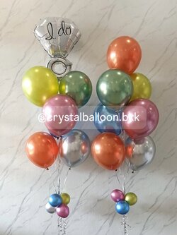 ลูกโป่ง ขอแต่งงาน ช่อลูกโป่งฟอยล์แหวนเดี่ยว ช่อ 7 ลูก 1 ช่อ พร้อม ช่อลูกโป่งสีโครเมี่ยม ช่อ 7 ลูก 1 ช่อ คัลเลอร์ฟูล พร้อมตกแต่ง สามารถเปลี่ยนสีลูกโป่ง/เปลี่ยนฟอยล์ตกแต่งได้