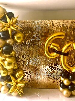 Organic Backdrop ฉากวิบวับ สีทอง Grand Opening ขนาด 3x2 พร้อม ฟอยล์ตัวเลข ขนาด 40" ตั้งฐาน 2 ชิ้น พร้อมตกแต่ง ราคาโทรสอบถาม สามารถเปลี่ยนสีลูกโป่ง /เปลี่ยนสี-ฟอยล์ตัวเลขได้