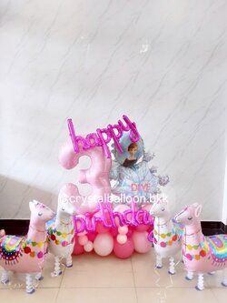 ลูกโป่ง วันเกิดเด็ก ฟอยล์ตัวเลข ขนาด 40" ตั้งฐาน 1 ชิ้น , ฟอยล์ Happy Birthday , ฟอยล์เกล็ดน้ำแข็ง , ฟอยล์กระจก Frozen เล็ก พร้อม ฟอยล์ลากจูง อัลปาก้า 4 ชื้น พร้อมตกแต่ง สามารถเปลี่ยนสีลูกโป่ง/เปลี่ยนสี-ฟอยล์ตัวเลข/เปลี่ยนฟอยล์ตกแต่งได้
