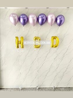 ลูกโป่ง วันเกิดเด็ก ฟอยล์ตัวอักษร ขนาด 16" 3 ตัวอักษร พร้อม ลูกโป่ง 6 ลูก พร้อมตกแต่ง สามารถเปลี่ยนสีลูกโป่ง/เปลี่ยนสี-ฟอยล์ตัวอักษรได้