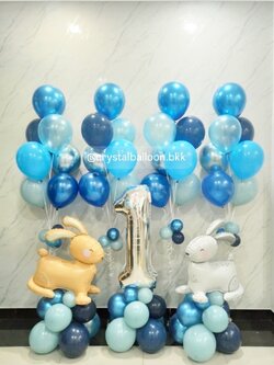 ลูกโป่ง วันเกิดเด็ก ฟอยล์กระต่าย ตั้งฐาน 2 ชิ้น,ฟอยล์ตัวเลข ขนาด 40" ตั้งฐาน 1 ชิ้น,ช่อลูกโป่ง ช่อ 7 ลูก 4 ช่อ พร้อมตกแต่ง สามารถเปลี่ยนสีลูกโป่ง/เปลี่ยนสี-ฟอยล์ตกแต่ง/เปลี่ยนสี-ฟอยล์ตัวเลขได้