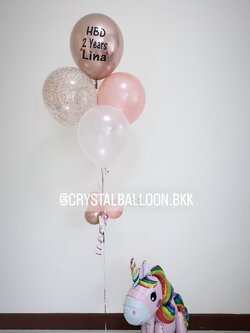 ลูกโป่ง วันเกิดเด็ก ช่อลูกโป่ง 5 ลูก 1 ช่อ พร้อมตกแต่ง ฟอยล์ Unicorn ตั้งพื้น 1 ชิ้น สามารถเปลี่ยนสีลูกโป่ง/เปลี่ยนฟอยล์ตกแต่งได้