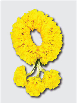 พวงมาลัยดาวเรืองดอกใหญ่ ดอกผ้าประดิษฐ์ RKL0006