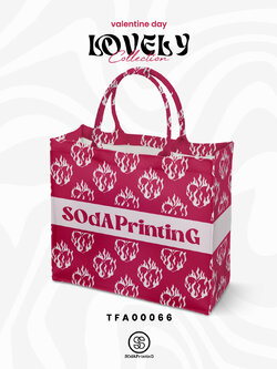 กระเป๋า Book Tote Bag Lovely Collection รหัส TFA00066 #SOdAbag #SOdAPrintinG