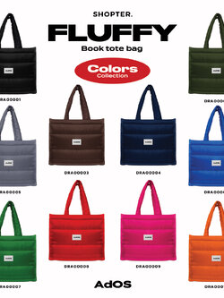 กระเป๋า Fluffy Book Tote Bags Colors Collection รหัส DRA00001-DRA00030 #FluffyBookToteBag #AdOS