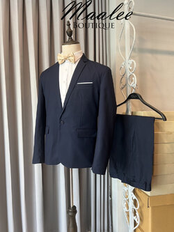 พร้อมเช่า ชุดสูทชาย สีกรมท่าเข้ม Navy Peony รุ่น 1 กระดุม งานซับในทั้งตัว (ไม่มีกั๊ก) พลัสไซส์