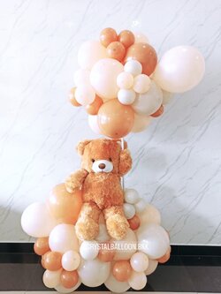 ลูกโป่ง Welcome Baby Organic Theme Earth Tone พร้อม ตุ๊กตาหมี ใหญ่ 1 ชิ้น พร้อมตกแต่ง สามารถเปลี่ยนสีลูกโป่งได้