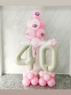 ลูกโป่ง เปิดงาน ช่อลูกโป่ง ช่อ 10 ลูก 1 ช่อ พร้อม ฟอยล์ตัวเลข ขนาด 40" ตั้งฐาน 2 ชิ้น พร้อมตกเเต่ง สามารถเปลี่ยนสีลูกโป่ง/เปลี่ยนข้อความ/เปลี่ยนสี-ฟอยล์ตัวเลขได้