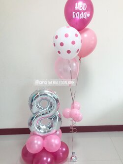 ลูกโป่ง วันเกิดเด็ก ฟอยล์ตัวเลข ขนาด 40" ตั้งฐาน 1 ชิ้น พร้อม ช่อลูกโป่ง ช่อ 4 ลูก 1 ช่อ พร้อมตกเเต่ง สามารถเปลี่ยนสีลูกโป่ง/เปลี่ยนข้อความ/เปลี่ยนสี-ฟอยล์ตัวเลขได้