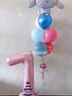 ลูกโป่ง วันเกิดเด็ก ช่อลูกโป่งฟอยล์Sanrio ช่อ 7 ลูก 1 ช่อ พร้อม ฟอยล์ตัวเลข ขนาด 40" ตั้งฐาน 1 ชิ้น Theme ชมพู - ฟ้า พร้อมตกแต่ง สามารถเปลี่ยนสีลูกโป่ง/เปลี่ยนข้อความ/เปลี่ยนสี-ฟอยล์ตัวเลข/เปลี่ยนฟอยล์ตกแต่งได้