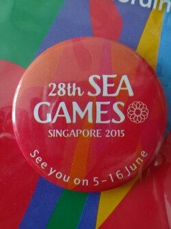 เข็มกลัด การแข่งขันกีฬาซีเกมส์ - ซีเกมส์ ครั้งที่ 28 สิงคโปร์ 2015 ใหม่ / SEA GAMES International Sports Tournament Pin - 28th SEA GAMES SINGAPORE 2015 NEW