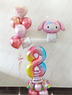 ลูกโป่ง วันเกิดเด็ก ช่อลูกโป่งฟอยล์หัวใจ ขนาด 18" ช่อ 7 ลูก 1 ช่อ พร้อม ฟอยล์ตัวเลข ขนาด 40" สีรุ้ง ตั้งฐาน 1 ชิ้น พร้อม ฟอยล์มายเมโลดี้ 1 ชิ้น พร้อมตกแต่ง สามารถเปลี่ยนสีลูกโป่ง/เปลี่ยนข้อความ/เปลี่ยนสี-ฟอยล์ตัวเลข/เปลี่ยนฟอยล์ตกแต่งได้