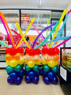 เสาลูกโป่ง เปิดงาน Theme Colorful 3 เสา เหมาะสำหรับใช้งาน ในร่ม พร้อมตกแต่ง สามารถเปลี่ยนสีลูกโป่งได้