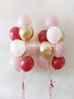 ลูกโป่ง วันเกิด ลูกโป่งช่อ 9 ลูก 2 ช่อ Theme ชมพู - แดง พร้อมตกเเต่ง สามารถเปลี่ยนสีลูกโป่ง/ข้อความสามารถเพิ่มได้