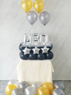 ลูกโป่ง วันเกิด Surprised ท้ายรถ พร้อม ฟอยล์ตัวอักษร ขนาด 16" 3 ตัวอักษร,ลูกโป่ง 4 ลูก,ลูกโป่งโปรยพื้น 10 ลูก พร้อมตกแต่ง สามารถเปลี่ยนสีลูกโป่ง/เปลี่ยนสี-ฟอยล์ตัวอักษรได้