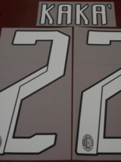 ชุดชื่อและเบอร์ติดเสื้อฟุตบอล #22 กาก้า สโมสรเอซี มิลาน (ชุดเหย้า 2007/08) PLAYER SIZE ใหม่ / #22 KAKA AC MILAN Football Club (Home 2007/08) PLAYER SIZE Name and Number Set NEW
