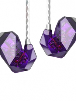 ขาย หูฟัง TTPOD T2E หูฟัง3 Driver (2BA 1Dynamic) สายชุบเงิน รุ่นเบสหนัก - สีม่วงใส