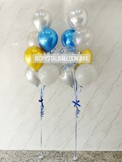 ลูกโป่ง แสดงความยินดี ช่อลูกโป่ง ช่อ 7 ลูก 2 ช่อ พร้อม ลูกโป่งใส ใส่ Confetti พร้อมตกเเต่ง สามารถเปลี่ยนสีลูกโป่งได้