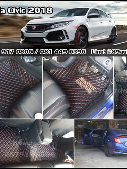 พรม6D ปูพื้น honda civic 2017-2020เข้ารูป