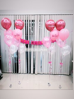 ลูกโป่ง วันเกิดเด็ก ช่อลูกโป่ง ช่อ 4 ลูก 4 ช่อ พร้อม ป้ายธง Happy Birthday 1 ชิ้น พร้อมตกเเต่ง สามารถเปลี่ยนสีลูกโป่ง/เปลี่ยนข้อความ/เปลี่ยนสี-ป้ายธงได้