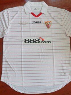 เสื้อฟุตบอล ทีมสโมสรเซบีย่า ชุดเหย้า 2007/08 ปักนัดชิง ยูฟ่า ซุปเปอร์ คัพ 2007 ใหม่ L-Size / SEVILLA Football Shirt Home Kit 2007/08 UEFA SUPER CUP 2007 MDT Jersey NEW L-Size