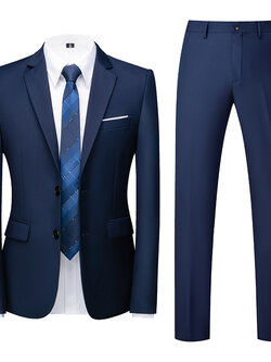 Pre-order เสื้อสูทชาย สีกรมท่า ทรงสลิม สไตล์เกาหลี